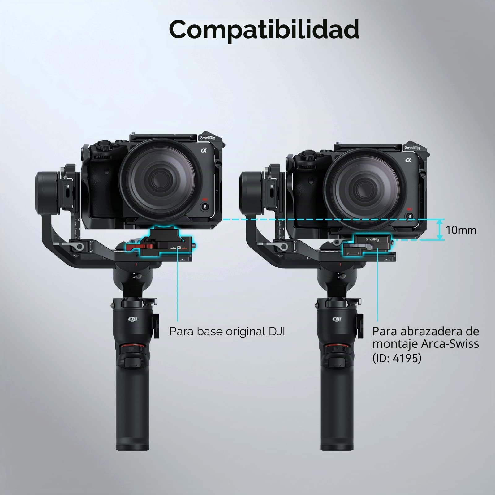 SMALLRIG Abrazadera de Liberación Rápida para dji RS 3 Mini, RS 3 Mini Mount Clamp para Arca-Swiss - 4195
