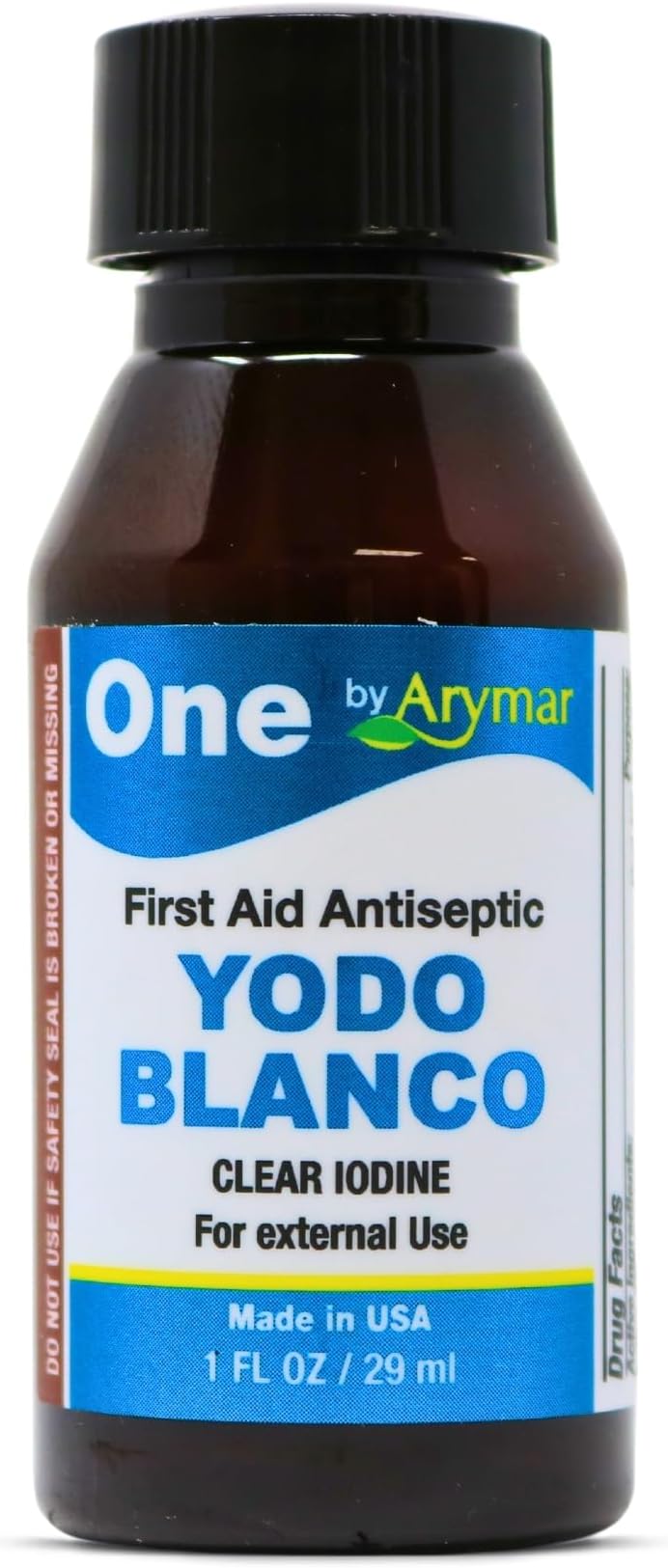 Arymar One Decolorized Iodine Antiseptic โ 1โฏflโฏoz โ Gentle First Aid for Minor Cuts, Scrapes, Burns & Insect Bites
