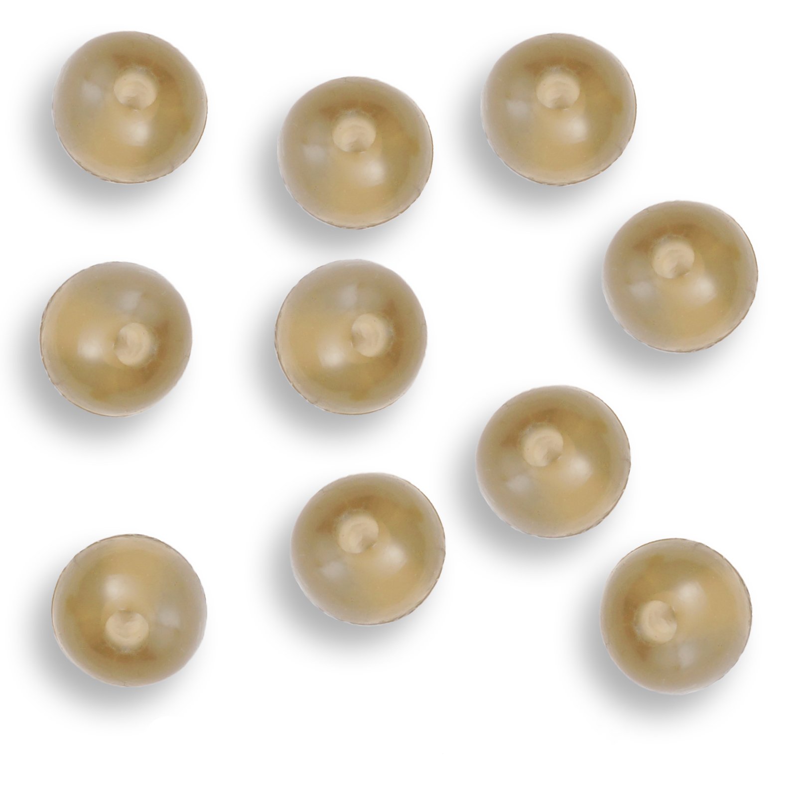 Bank Tackle Rubber Shock Beads 8mm Rig Making Buffer Beads Carp Fishing Tackle (x 100 Pack, Translucent Brown)