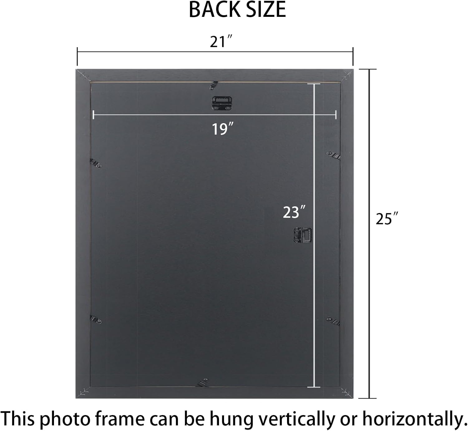 19x23 inch Picture Frame Solid Wood 19x23 Photo Frame 19x23 Poster Frame Black (A23B1923)