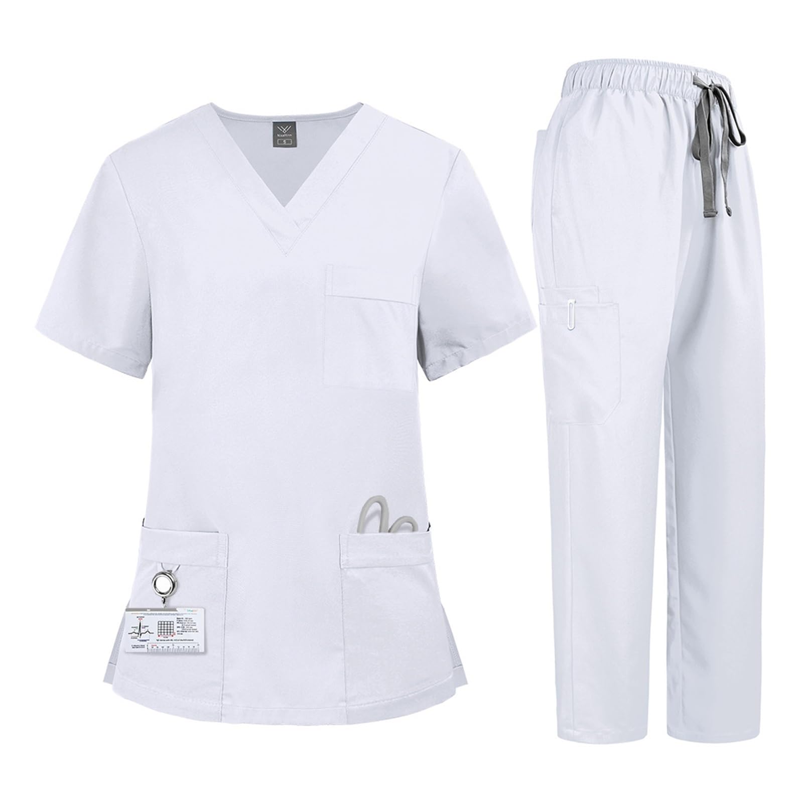 Uniforme De Enfermera Conjunto de dos piezas uniforme médico y enfermero secado rápido for hombres mujeres(Color2,XL)