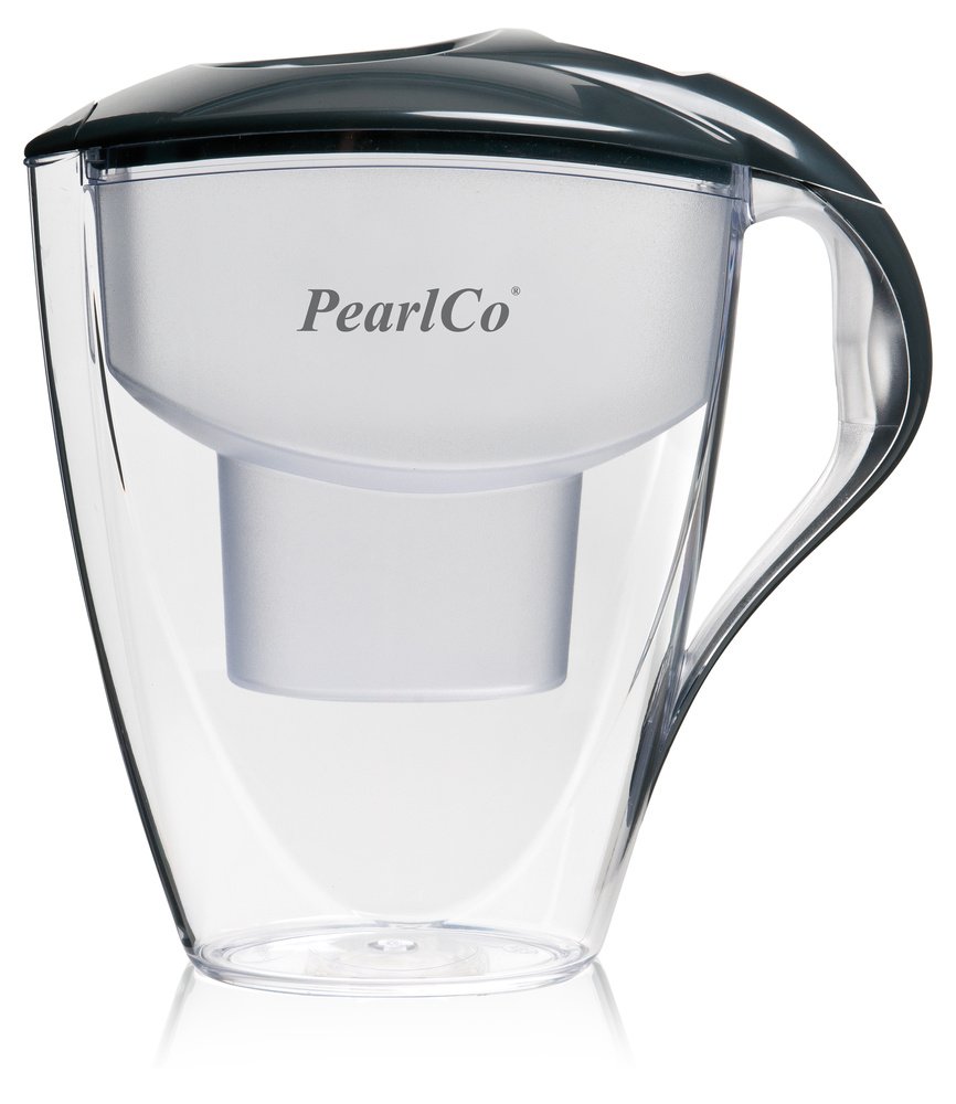 PearlCo Filtr do wody Astra (antracyt) – z 12 wkładami filtrującymi Unimax – pasuje do Brita Maxtra