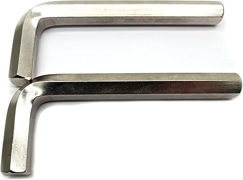 Llave hexagonal de 0.669 in, llave en forma de L, juego de llaves hexagonales de brazo corto, plateado, paquete de 2