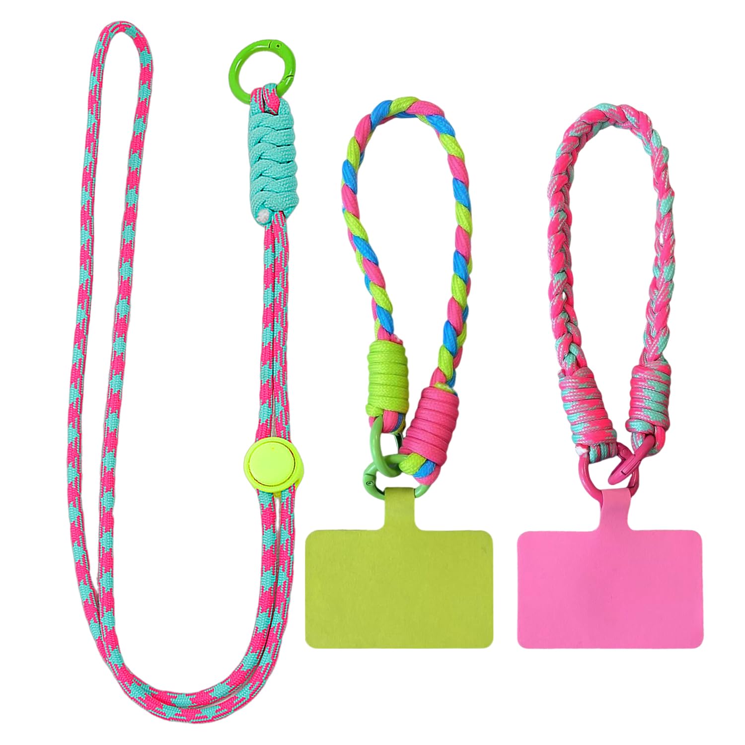 EOWVISN 3 Pieces Of Colorful Braided Lanyards, Simple Mobile Phone Hanging Chains, Keychain Pendants, And Mobile Phone Decoration Accessories.