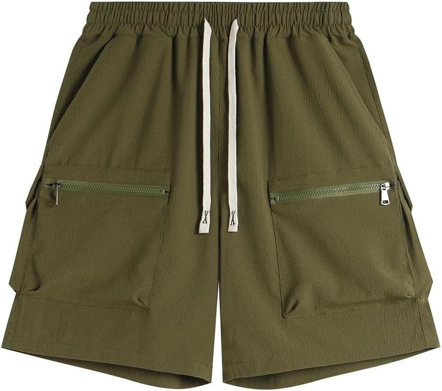 Men Casual Multi Pocket Zipper Pocket Shorts