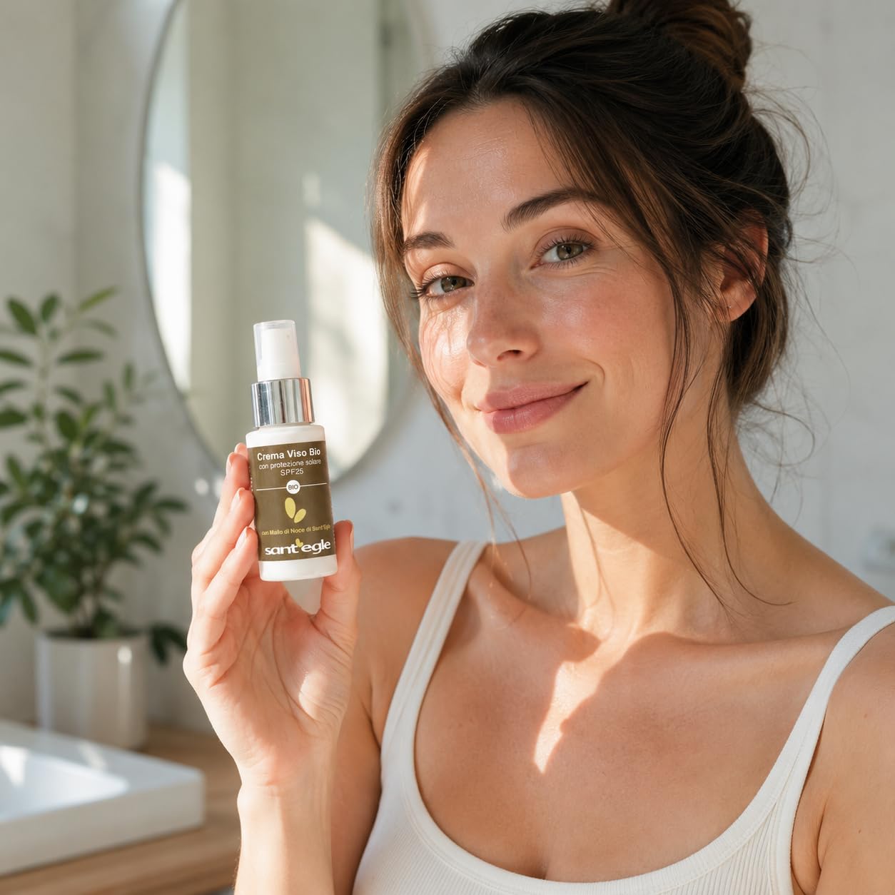 Sant'Egle Krem do twarzy z ochroną przeciwsłoneczną SPF25 Organiczny orzech włoski, 30 ml, ekonomiczny pakiet 3 szt. (3)