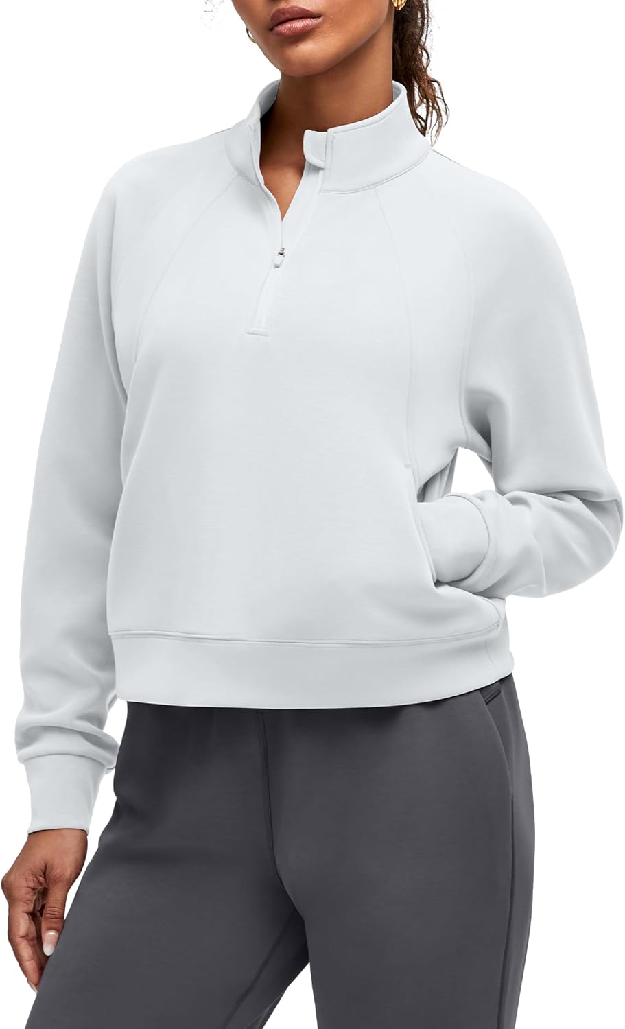 G4Free Smoofit Modal Soft Women's Sweatshirts Half-Zip Pullover Mock Neck Casual Tops with Pockets