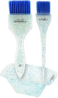 Juego de 3 brochas para teñir el cabello, juego de brochas de plástico para teñir el cabello, herramientas de peinado para mezclar colores de cabello, color azul