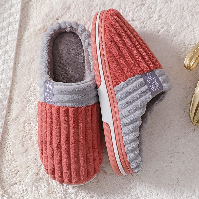 Pantuflas de invierno de señora confeccionadas en algodón suave con piso grueso 7