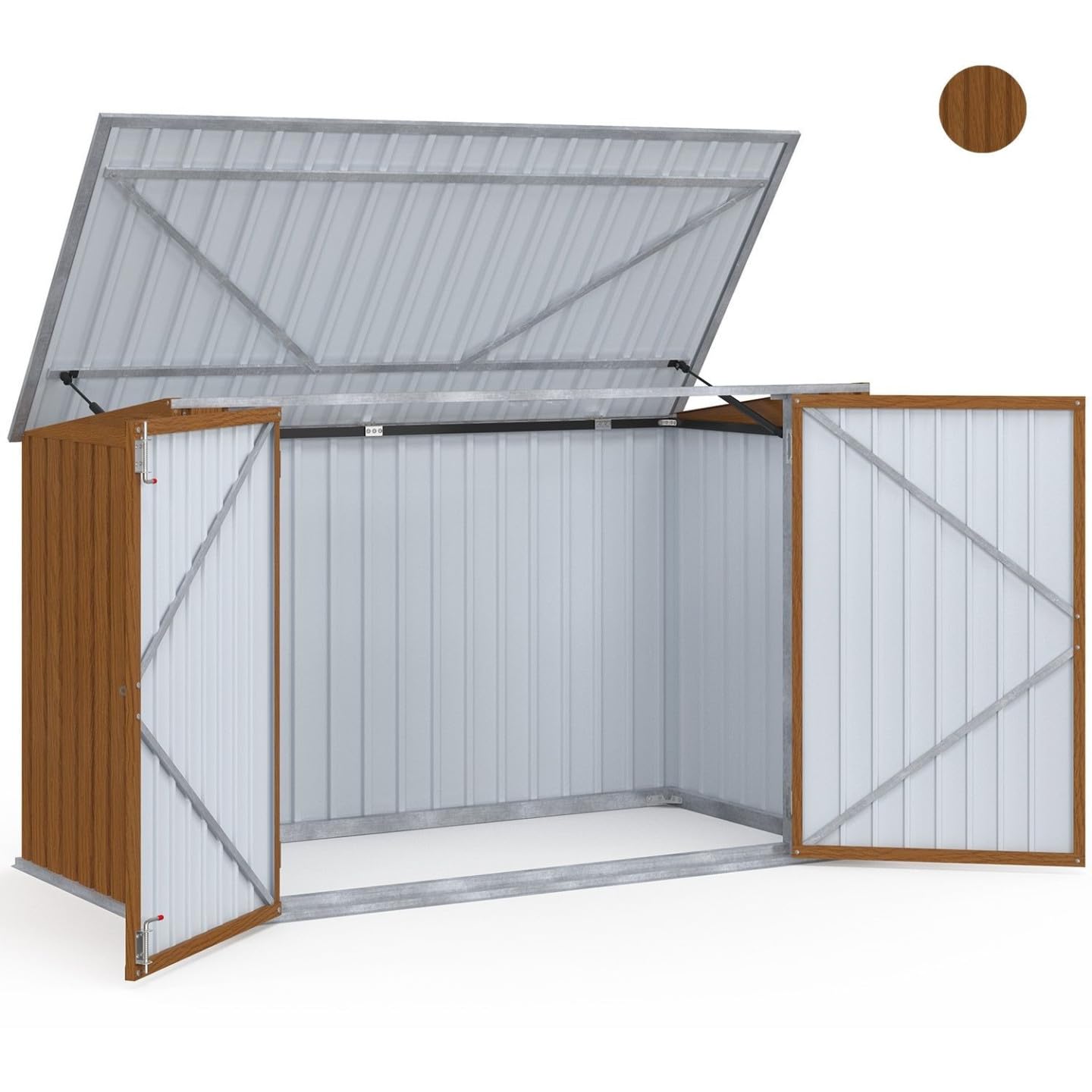 IDMarket - Abri de Jardin en métal Effet Bois verrouillable Multi-Rangement