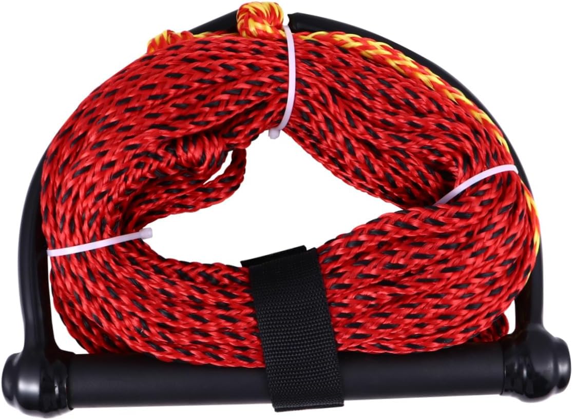 Water Ski Rope with Black Handle, Towable Watersports Rope for Wakeboard and Kneeboard, Boating Accessory for Tubing and Water Skiing Random Color Random Color