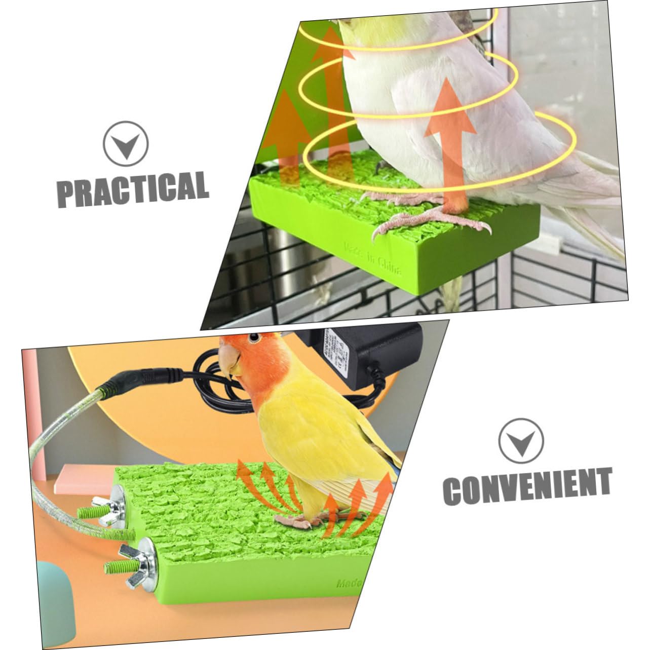 DOITOOL Plataforma Calefactora para Periquitos y Loros Soporte Térmico Accesorio De Jaula para Aves Protección Frío Fácil De Instalar y Limpiar