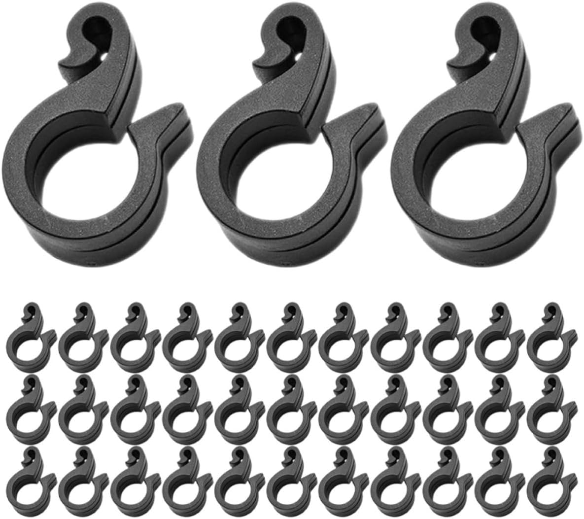 Luxshiny 100pcs Plastic Garden Irrigation Tube Clips with Quick Installation and Weather Resistance, Black Hose Clamps for Gardens and Greenhouses, Sturdy Plastic Irrigation Hose Fixing