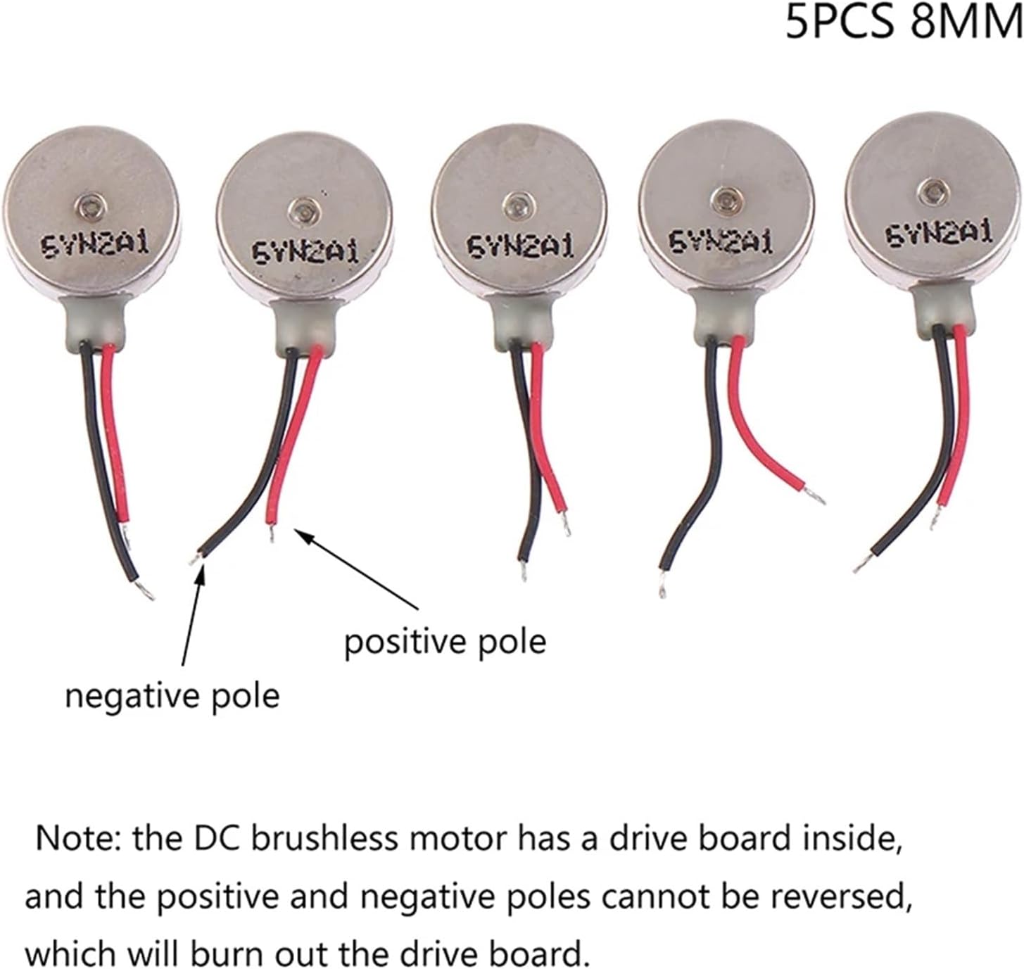 5PCS Smart Sports Watch 8x2.5mm Vibration Motors DC 3V - 4.2V Flat Coin Button-Type DC Vibrating Brushless Electronic Starter