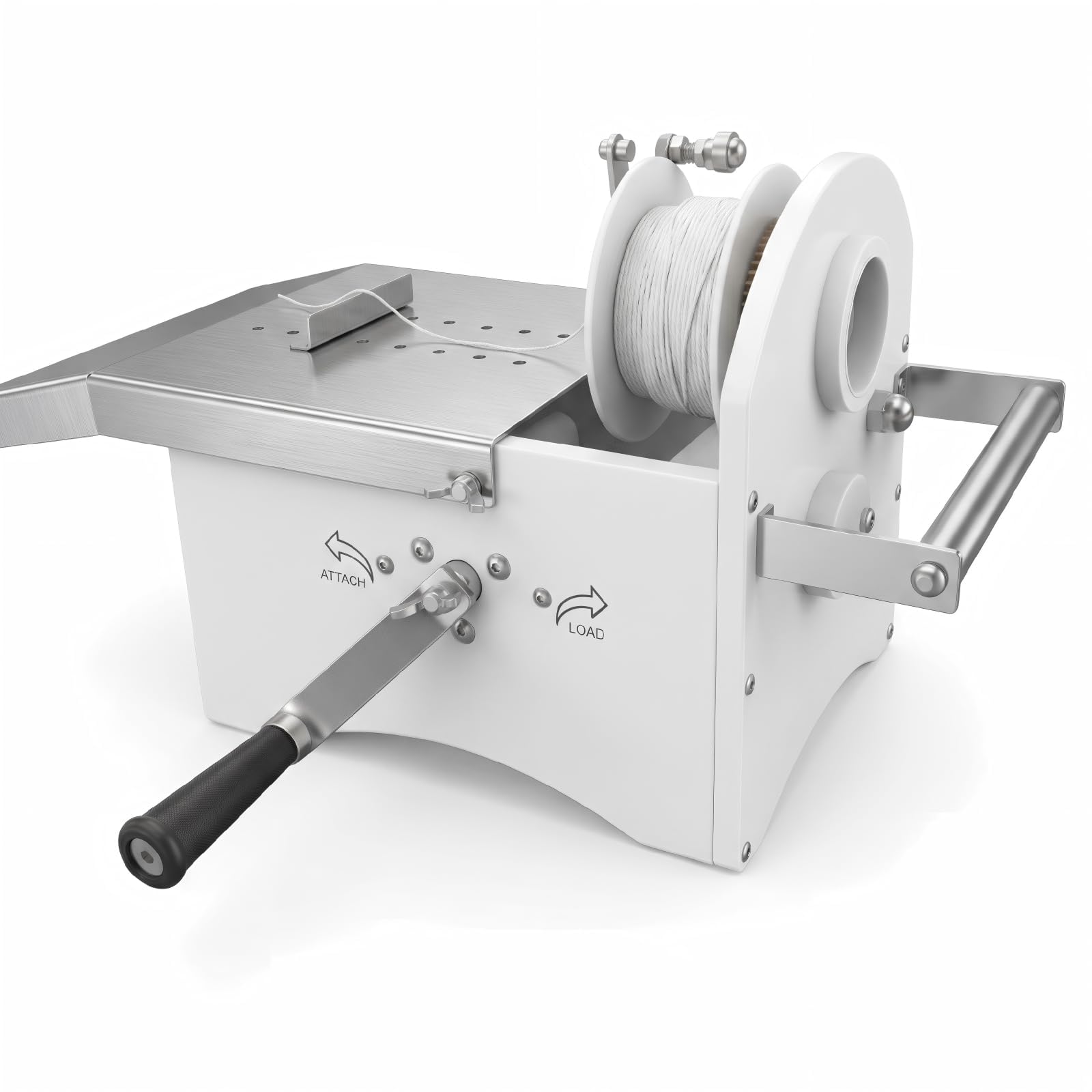 Enlazadora manual de salchichas, máquina de atado de salchichas acero | Diámetro de 0-42 mm, 50 nudos por minuto, para carnicería comercial, restaurante y uso doméstico