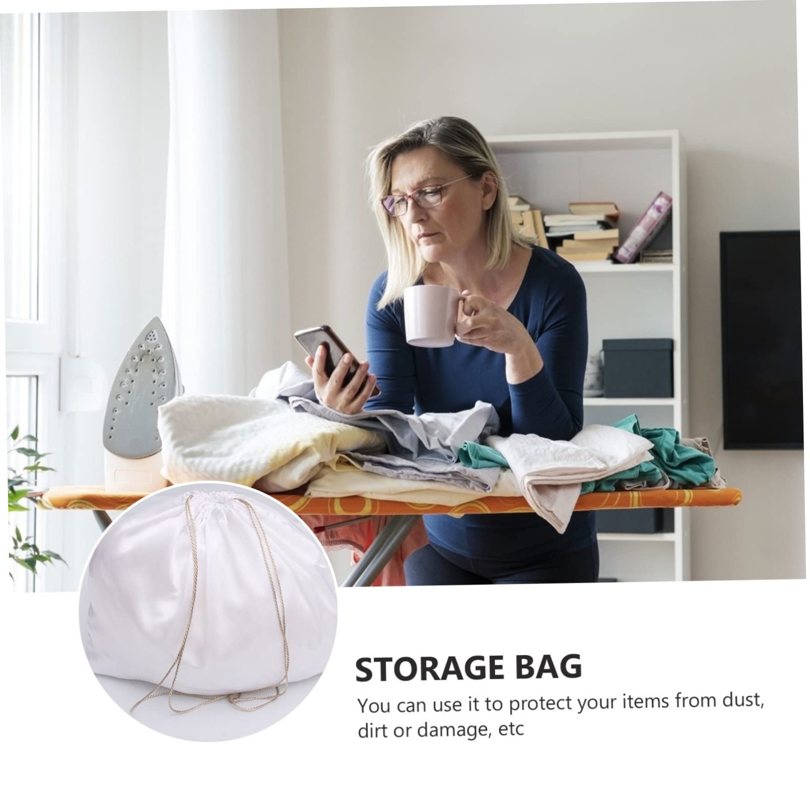 LIFKOME Hanging Bag Set 2pcs Extra Large Muslin Bags for Storage Dustproof for Business Trips