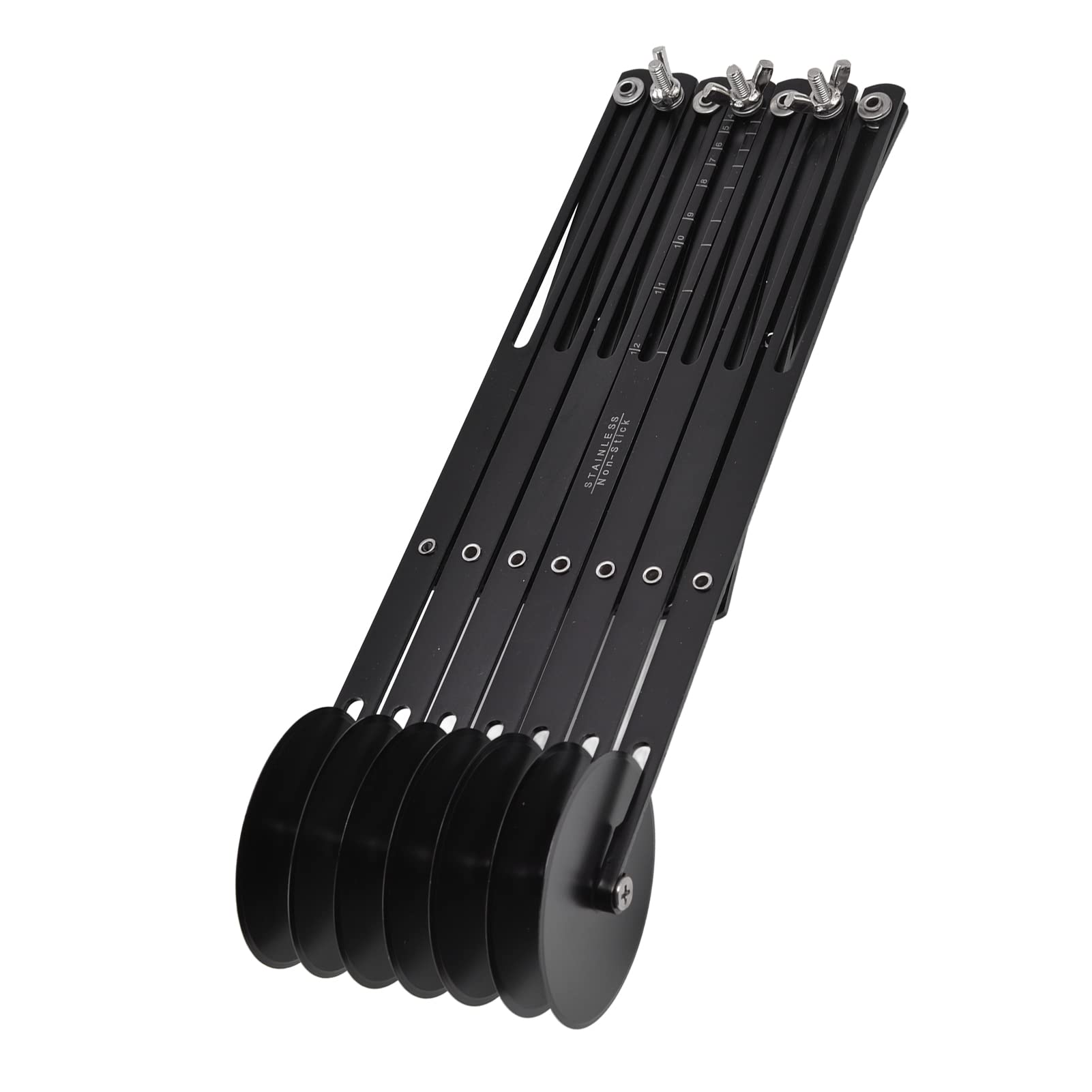 Couteau à Pâte Inox -Pizza Extensible -pâtisserie Multi-roues pour Pâtisseries Faites Maison (7 tours)