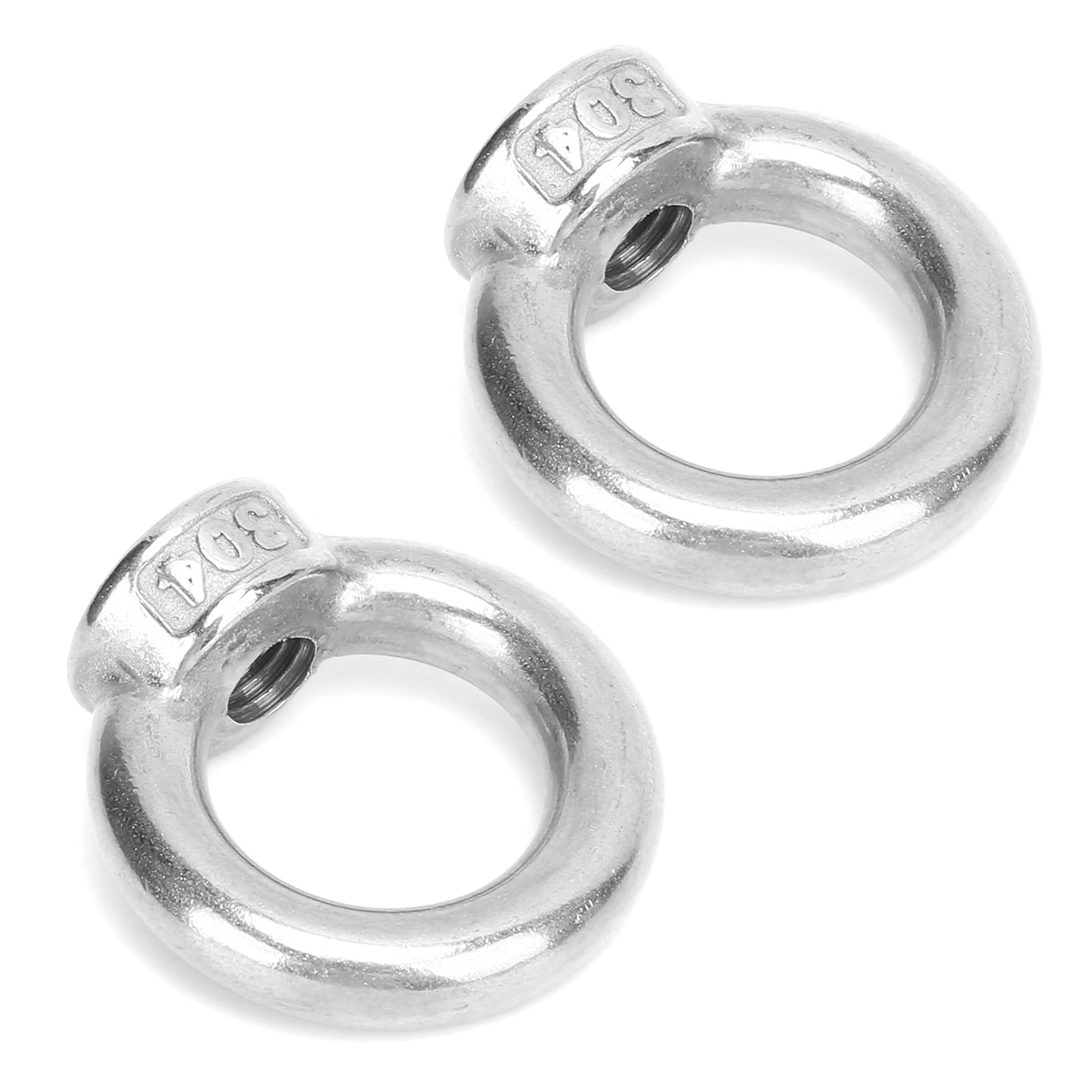 Stainless Steel Eye Nut with Great Load Capacity, 2pcs Marine Nut Simple to Install for Ocean Industry Yachts Motor Boats Assault Ships(M10)