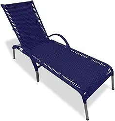 Espreguiçadeira de Fibra Sintética Regulável Julia Piscina (Azul)