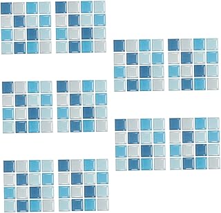 VOSAREA 10 Folhas Adesivos De Azulejos De Mosaico Decoração Para Espelho De Casa Adesivos De Espelho Papel De Parede Adesivos De Azulejos De Banheiro Mosaicos Adesivos De Azulejos De