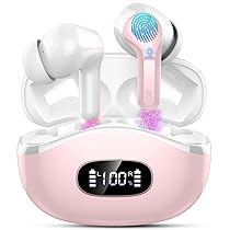 Ordtop Cuffie Bluetooth, Auricolari Bluetooth 5.3 con 4 HD ENC Cancellazione Rumore Mics, 40 Ore HiFi Stereo Cuffiette Bluetooth con LED Display USB-C, IP7 Impermeabili Cuffie Wireless per AndroidOS