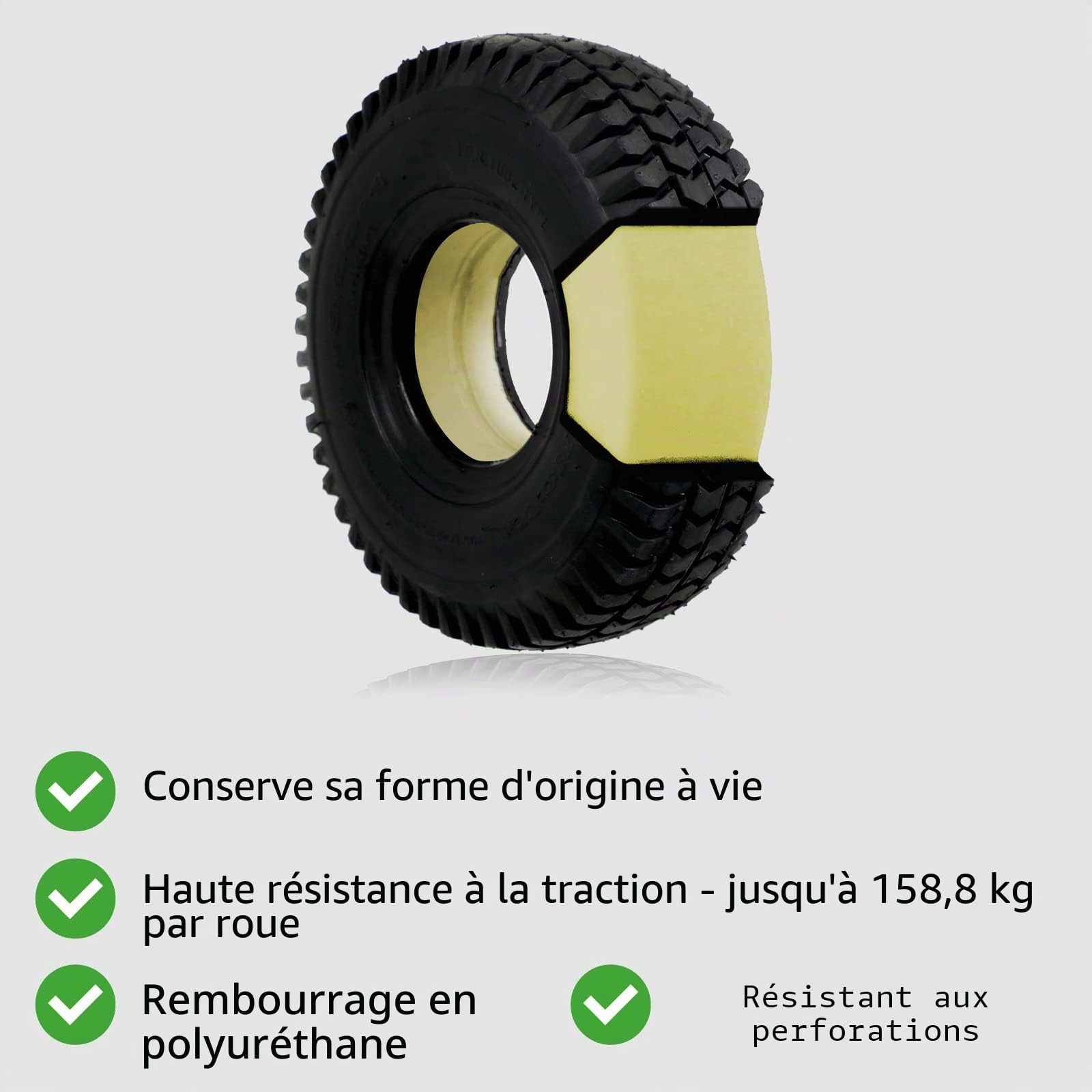 SPARES2GO Pneu de scooter 3.00 x 4 Solid Block Tread 3.00-4 300x4 260x85 sans crevaison x 2