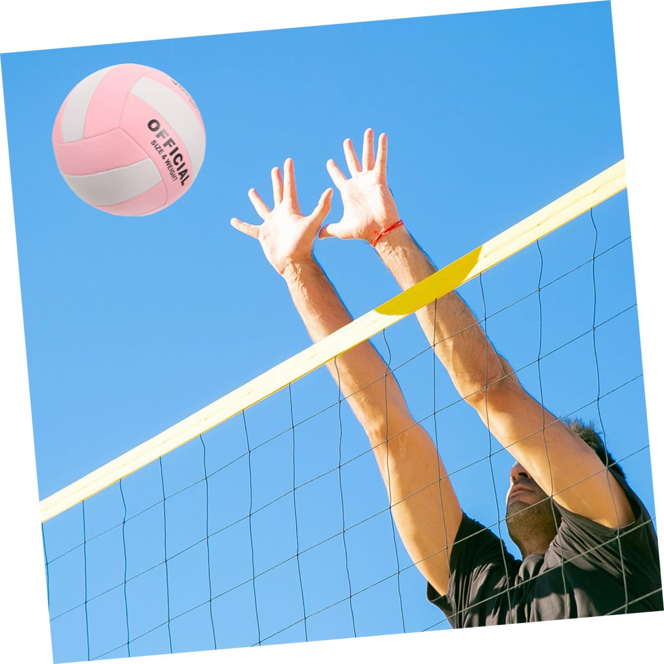 Sosoport vóleibol Voleibol Deportivo Entrenamiento de Voleibol Jugar Voleibol al Aire Libre voleibolas Practicar Voleibol Pelota para Deportes de Interior PU Rosa