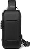 FANDARE Anti-theft Sling Bag Business Men Bag Chest Crossbody bags with USB Charging Port Waterproof Small Backpack for Outdoor Work Hiking Running Sport Travel Bag Sports Car Styling Black A