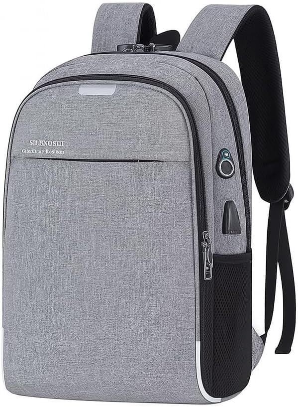 Mochila Executiva para Notebook 15.6” – USB Integrado, Passa-Fio para Fone, Antifurto e Confortável – Perfeita para Trabalho, Faculdade e Viagens (Cinza)