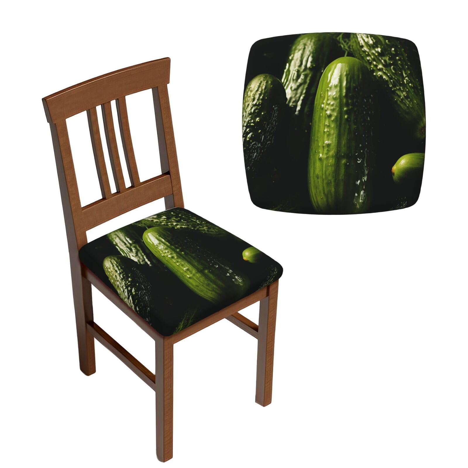 FodPand 4PCS Dining Chair Covers for Dining Room Pickle Chair Seat Cover Stretch Parsons Chair Slipcover Removable Washable Seat Cushion Slipcovers Cover for Kitchen Office