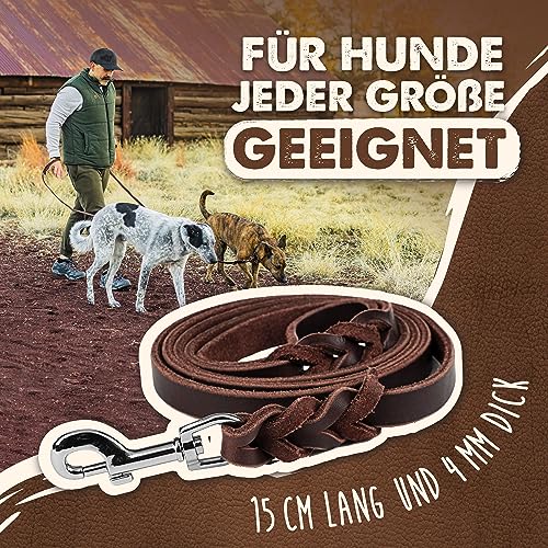Mighty Paw LEATH_LEASHBRAID Braided Leather Dog Leash - Heavy Duty Genuine Pet Lead - Soft Handle - Strong Metal Swivel Clip - Leather Braided Leash For Large Dogs - Dog Leashes Leather thumb #4