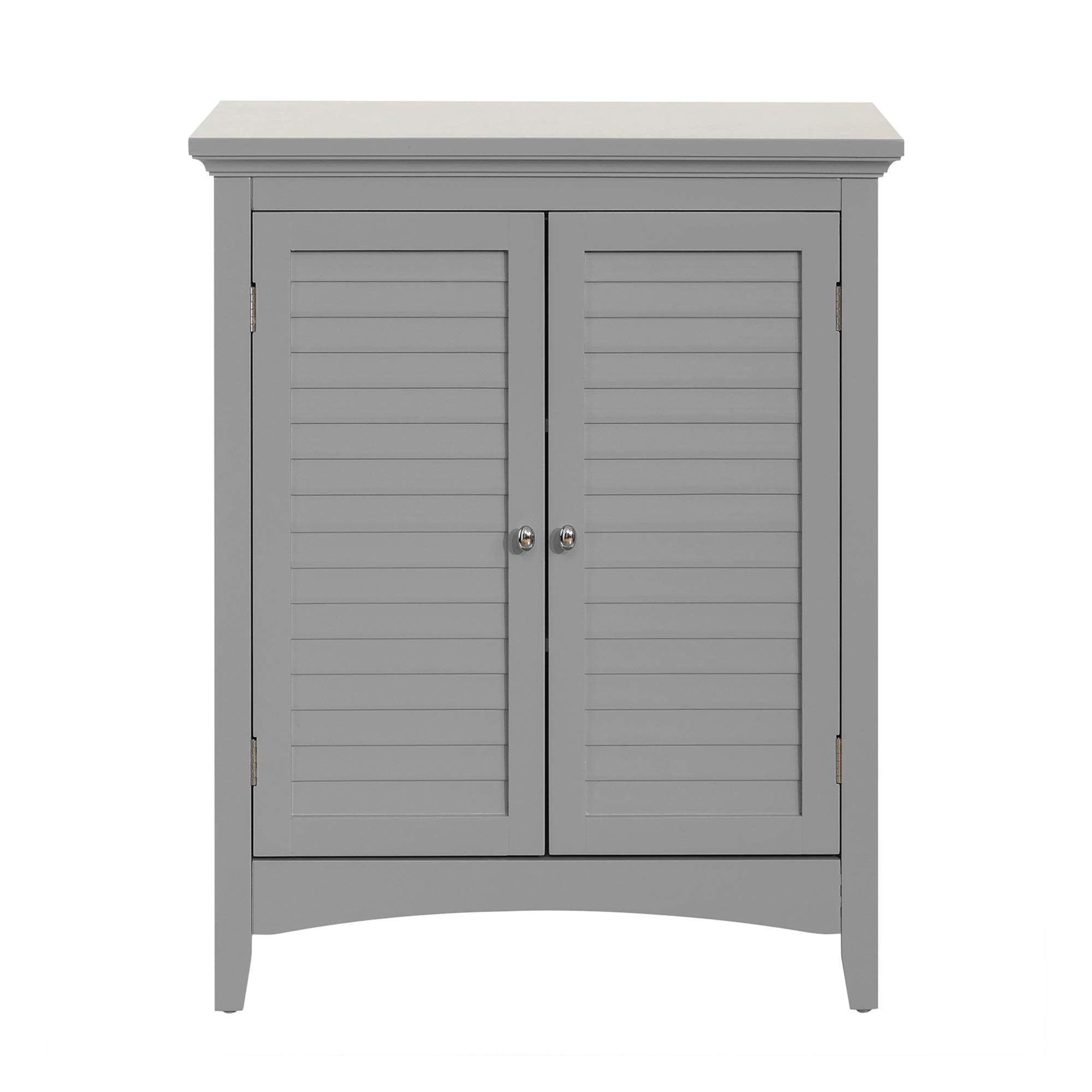 Teamson Home Elegant Fashions 32" H Glancy Double Floor Cabinet with Two Shutter Doors ELG-641, Grey, One Size