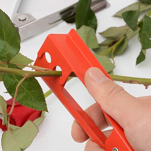 Miniatura 4 de Pelador de espinas de rosas para quitar hojas de goma de acero para rosas de cosecha propia o entusiastas de las rosas (naranja)
