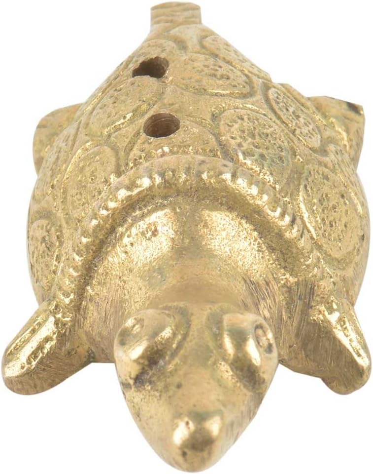 Indian Shelf Turtle Incense Stick Holder Agarbatti Stand Statues Showpiece | Golden Brass Home Décor | Vintage Table Centrepiece Gift Office Desk Figure Living Room Décor Item