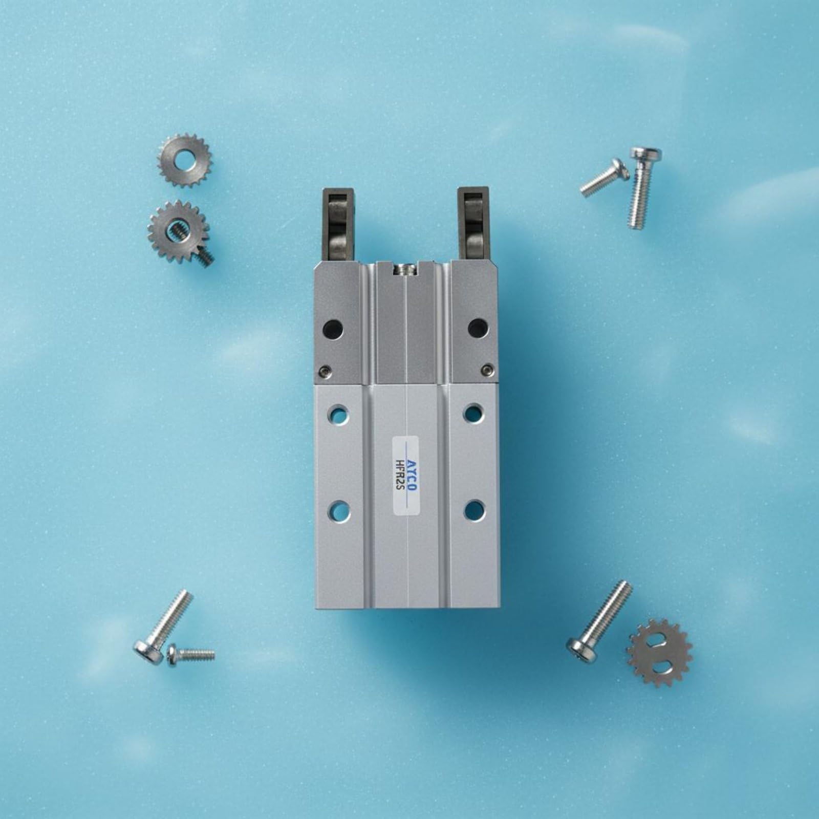 Pinza Neumática MHY2 Pinza Cilindro Garra Actuador con Apertura de Gran Ángulo para Sujeción Suave y Posicionamiento Conmutable con Adecuado para, HFR32
