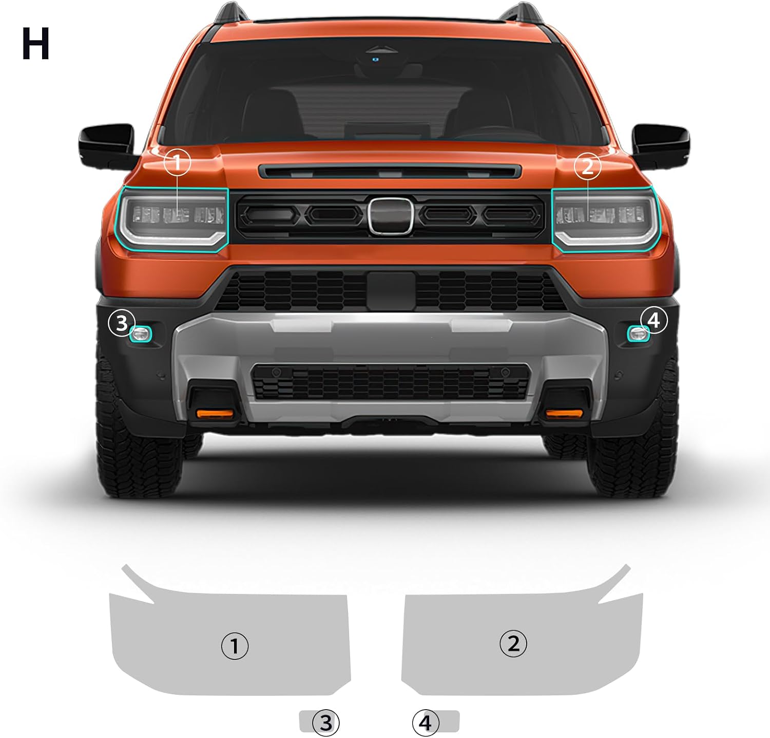 for 2026-2027 Honda Passport Clear Protective Film, Precut TPU Paint Protection Film (PPF), Anti-Scratch Self-Healing Transparent Wrap Kit (Headlight 4PCS)