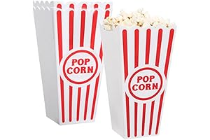 Novelty Place Plastic Red White Striped Popcorn Bowls