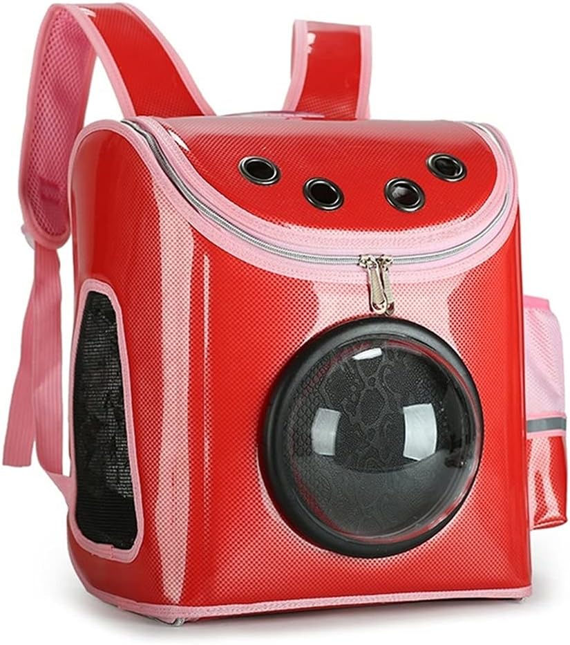 Pet Carrier Pet Backpack Creativity Breathable Space Capsule Cat Dog Carrier Travel Bag Pet Product Outdoor Travel Small Animals Travel Bag (Color : Rojo)