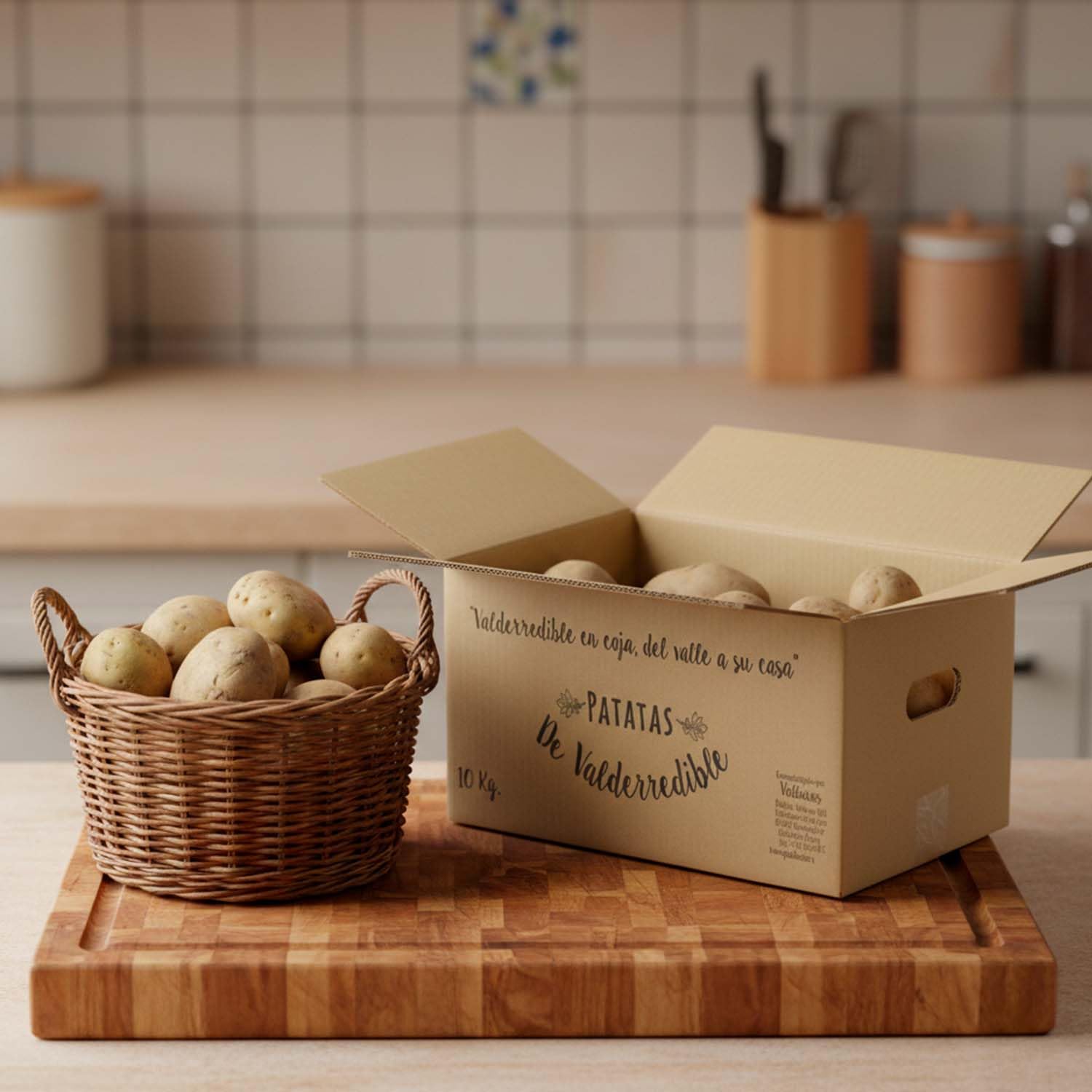 PATATAS VALLUCAS, Patata de Valderredible Agria 100% Local y Sostenible, Ideal para Freír y Cocinar, Caja Fresca de 10 kg
