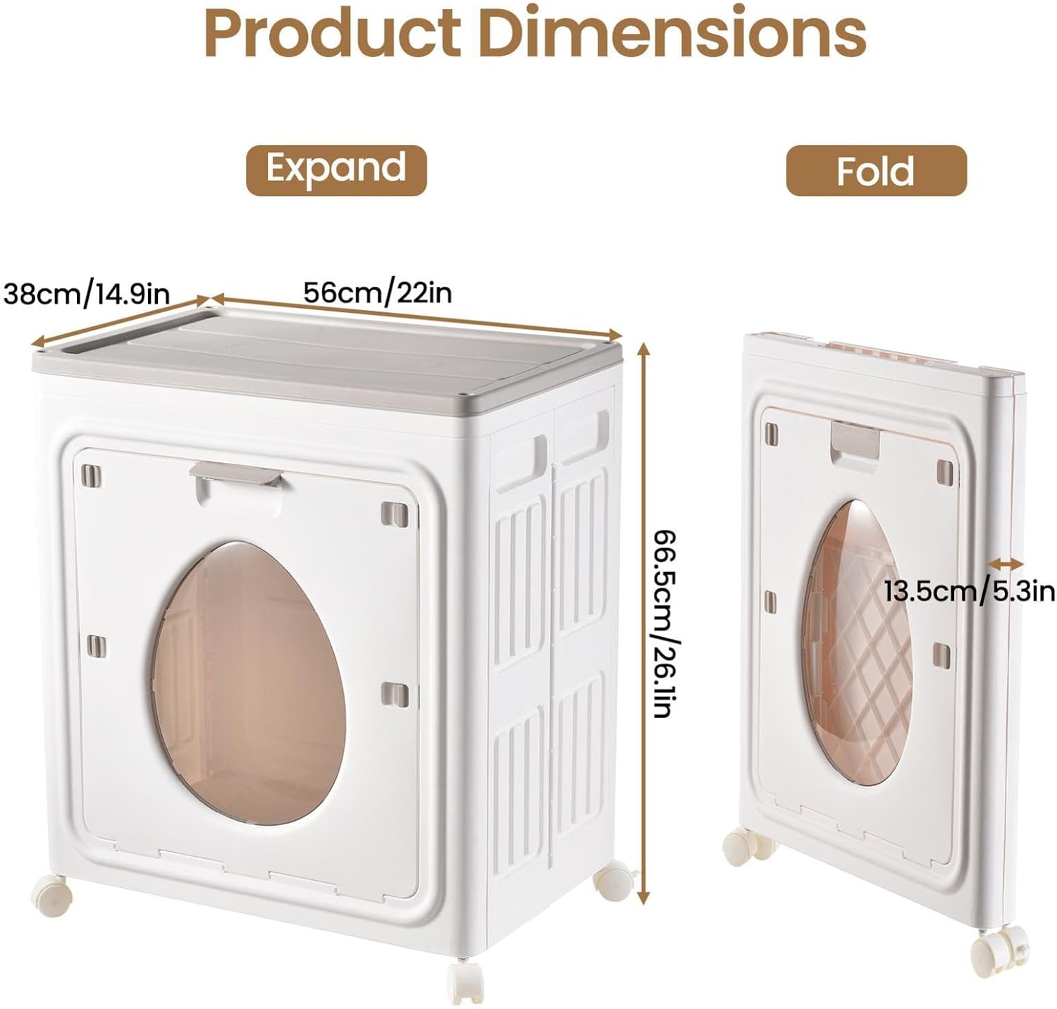 Laundry Hamper with Wheels 36.98 Gallon, Foldable Storage Bin with Lid, Stackable Clothes Organizer with Clear Window for Bedroom, Bathroom & Apartment Use