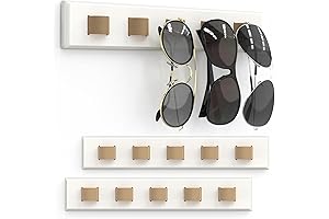 3 Pack Wooden Eye Glass Organizer Wall Mounted Sunglasses Organizer Stand