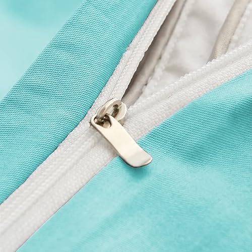 Holiyjog Blue Duvet Covers 100% Washed Microfiber Bedding Sets Solid Color - Soft And Preathable Duvet Cover Set With Zipper Closure & Corner Ties Queen Size #TOP2