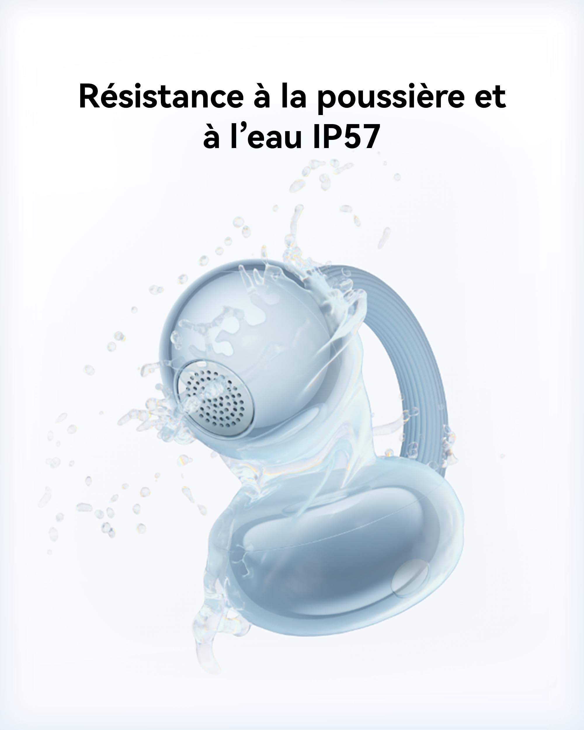 HUAWEI FreeClip 2 écouteurs Confortables sans Fil, Bluetooth, Écoute Ouverte adaptative, Appels d'une clarté cristalline, 38h Heures d'autonomie, iOS & Android, IP57, Noir, Garantie de 30 Mois