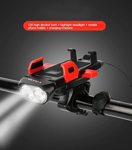 Miniatura 4 de Luz de bicicleta con altavoz de iluminación Altavoz Soporte para teléfono celular Carga 4 en 1 Multifuncional Luz de bicicleta Equipo de ciclismo