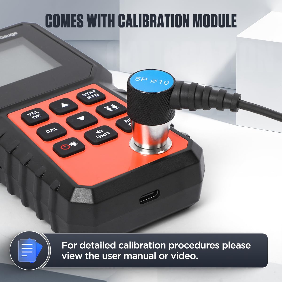 Ultrasonic Thickness Gauge Industrial Range 0.04-15.75"(1-400mm) for All Materials, Steel, Plastic, Glass, Aluminum, Copper, Metal Thickness Tester, 2.4" LCD Display (All Materials)