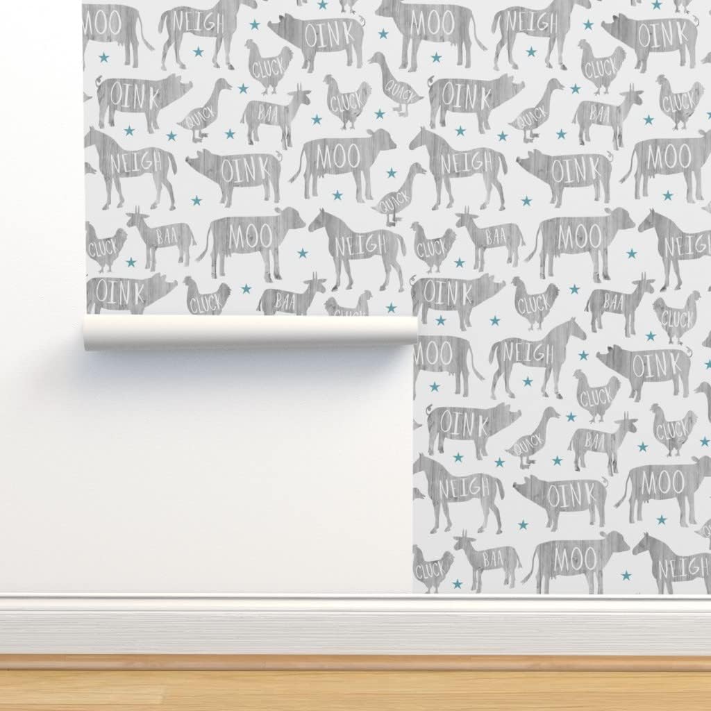 Peel & Stick Wallpaper 9ft x 2ft - F Ard Farm Modern Farmhouse Animal Wood Typography Hand Lettering Star Barnyard Custom Removable Wallpaper by Spoonflower Peel & Stick Wallpaper 9ft x 2ft - F Ard Farm Modern Farmhouse Animal Wood Typography Hand Lettering Star Barnyard Custom Removable Wallpaper by Spoonflower