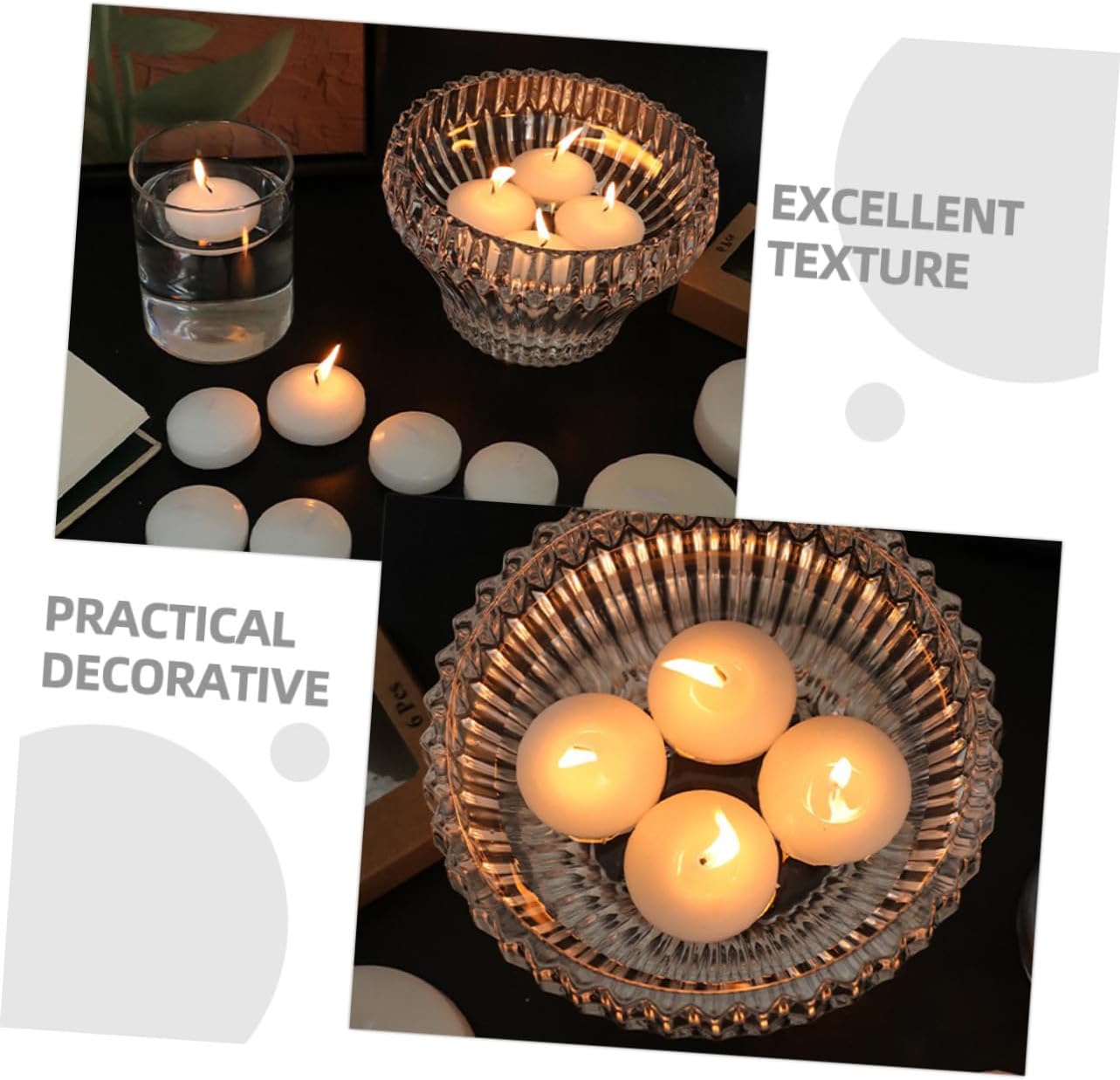 6Pcs Unscented Floating Candles Soy Wax Pool Party Supplies Romantic Wedding Birthday Decoration