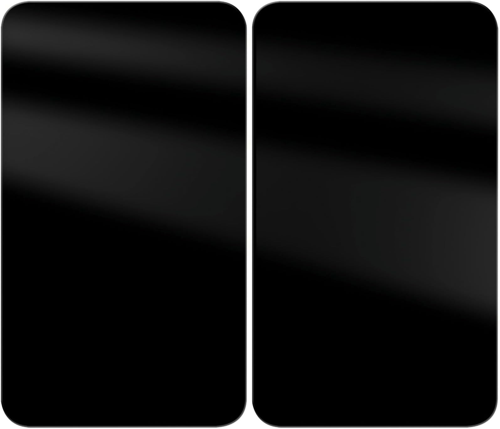 WENKO Hob Cover/Cutting Board, Black, Tempered Glass and Plastic, 30 x 1.8-5.5 x 52 cm, Set of 2