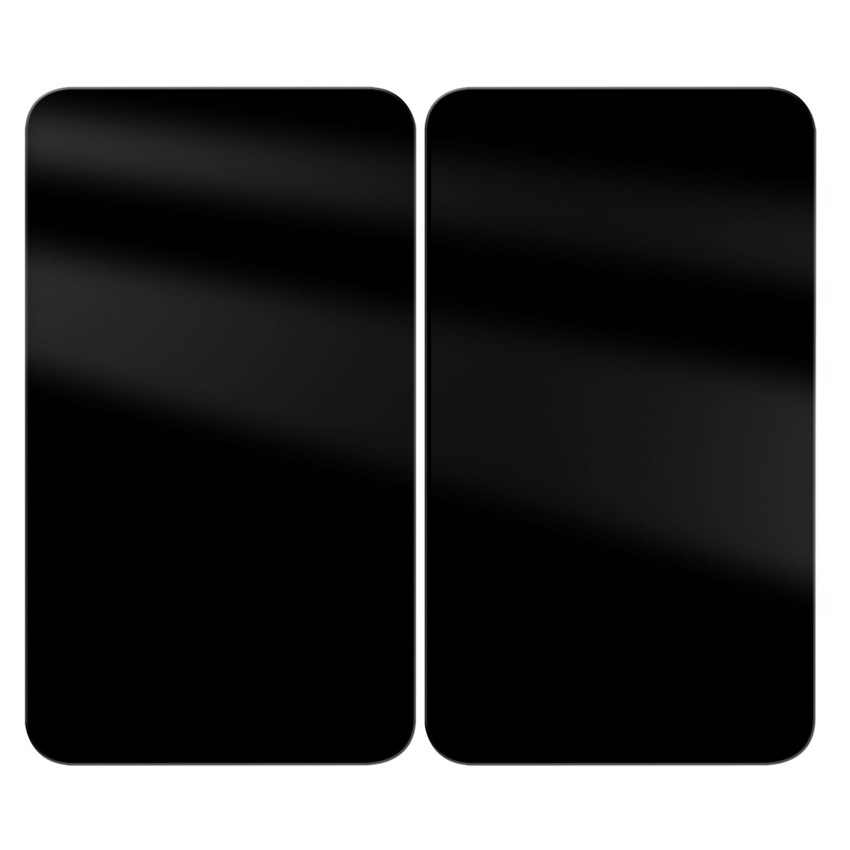 WENKO 53898100 Placas cobertoras de vidrio Black, 2 uds. Universal Cover Set of 2 for All Types of Hobs, Tempered Glass, 30 x 52 cm