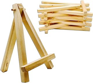 10 Pcs 6 Inch Mini Wood Display Easel for Displaying Small Canvases, Photos